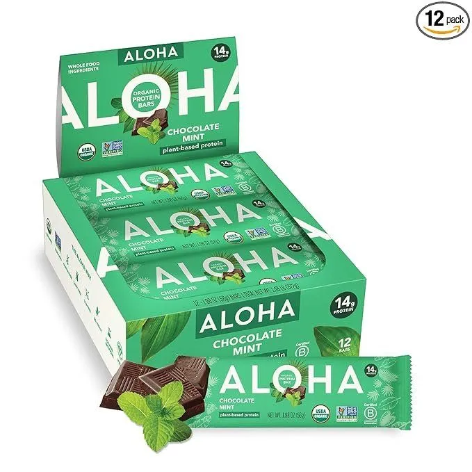 ALOHA Protein Bars Chocolate Mint – 12 Pack