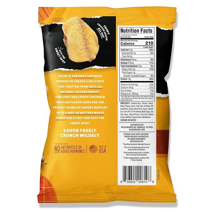 WILDE Protein Chips – Chicken & Waffles – 12 Pack (1.34oz) - Image 2