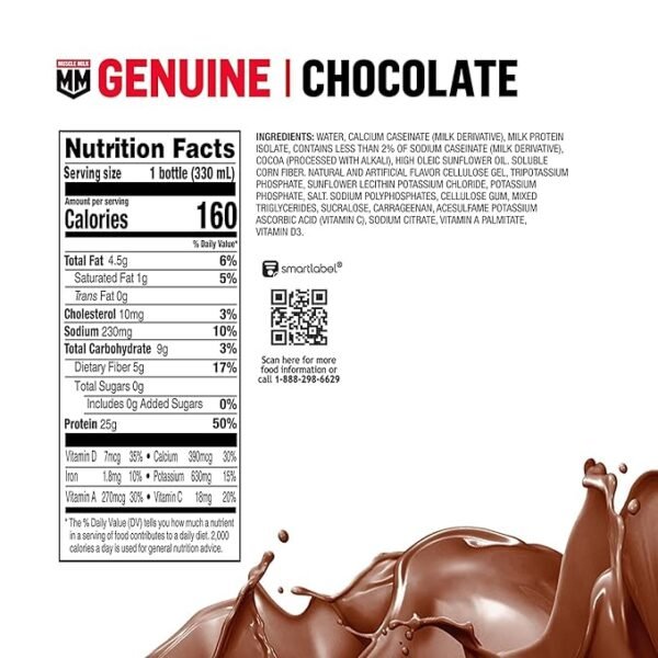 Muscle Milk Protein Shake Chocolate 25g - Image 2