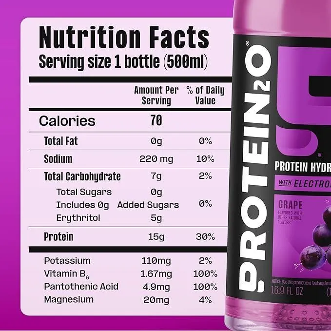 Protein2o Hydration Drink, Grape Flavor - Image 2