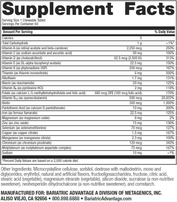 Bariatric Advantage Chewable High ADEK Iron - Image 2