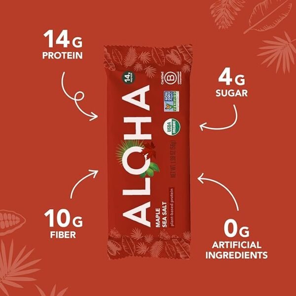 Aloha Maple Sea Salt Protein Bar, 12 Pack - Image 3