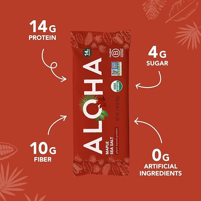 Aloha Maple Sea Salt Protein Bar, 12 Pack - Image 3