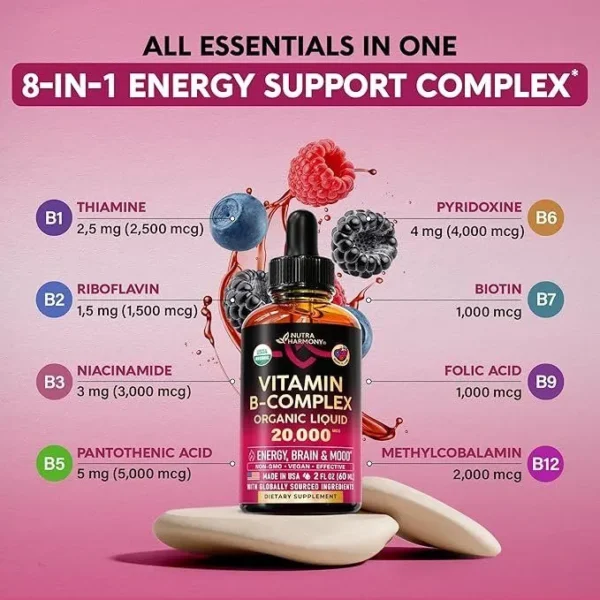 USDA Organic Liquid B-Complex Drops - nihalanimd