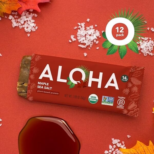 Aloha Maple Sea Salt Protein Bar, 12 Pack - Image 4