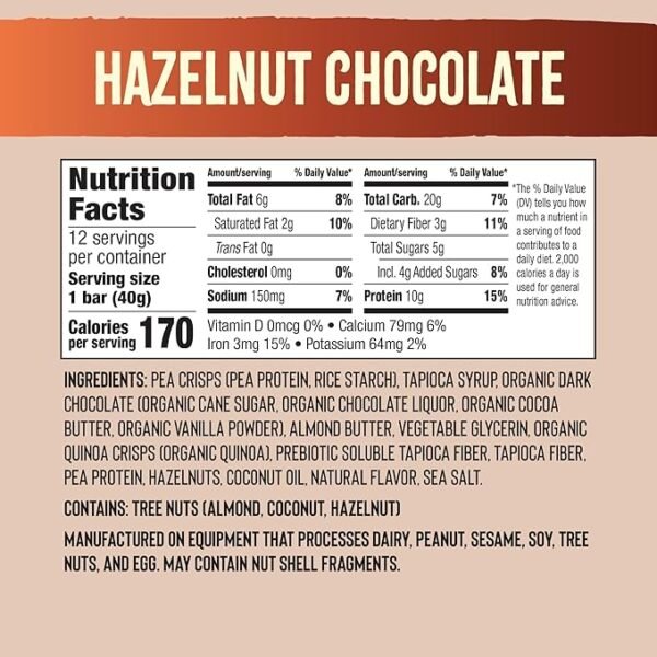 Mezcla Puff Crispy Protein Bars – Hazelnut Chocolate – 12 Pack - Image 2