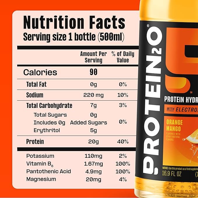 Protein2o Hydration Drink Orange Mango 20g - Image 2