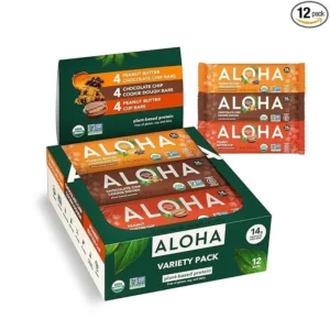 ALOHA Protein Bars – 3 Flavor Variety Pack – 12 Count