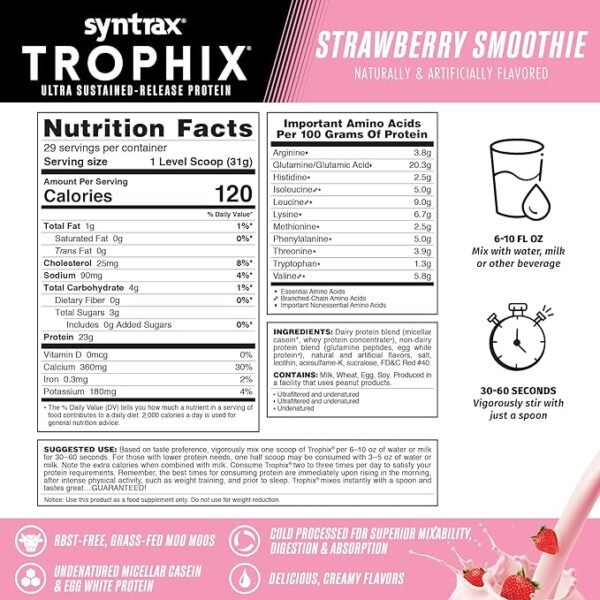 Trophix Protein Blend, Strawberry Smoothie - Image 2