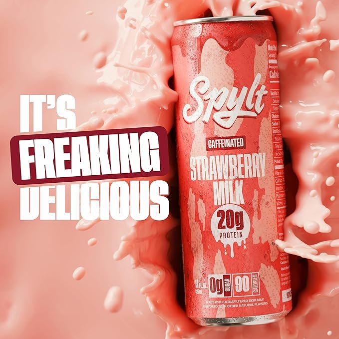 High Protein Strawberry Milk with Caffeine – 12 Pack - Image 4