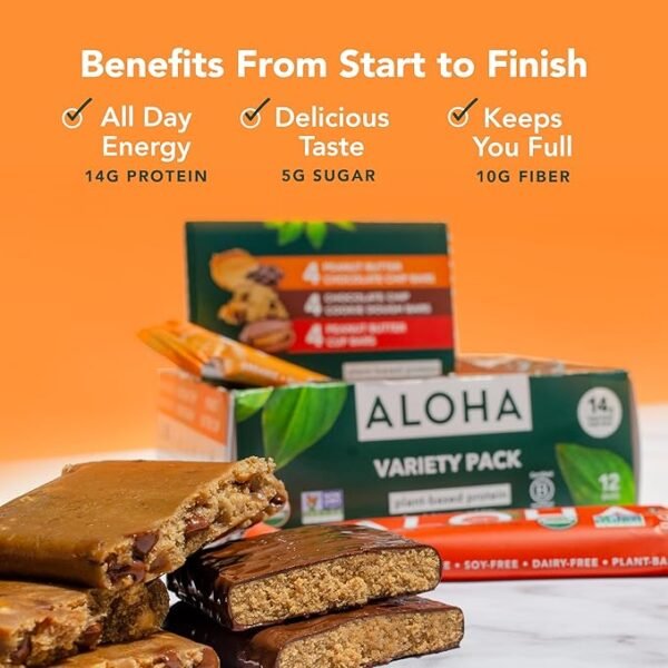 ALOHA Protein Bars – 3 Flavor Variety Pack – 12 Count - Image 3