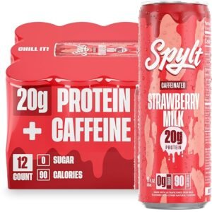 High Protein Strawberry Milk with Caffeine – 12 Pack