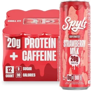 High Protein Strawberry Milk with Caffeine – 12 Pack