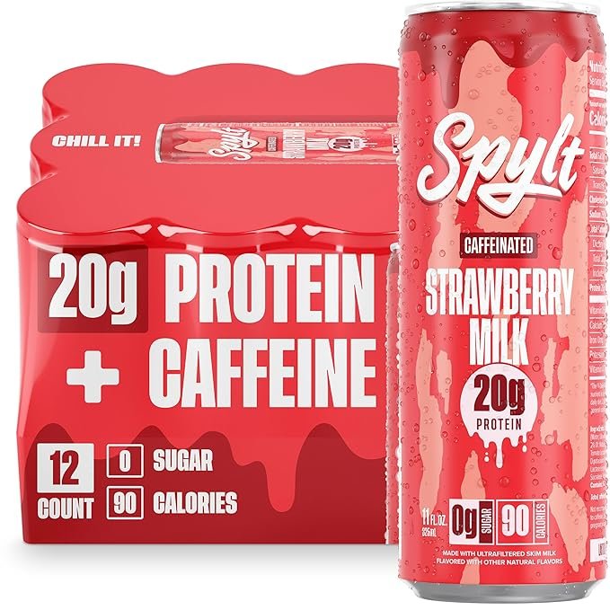 High Protein Strawberry Milk with Caffeine – 12 Pack