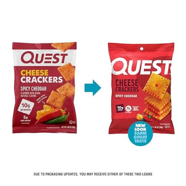 Quest Cheese Crackers Spicy Cheddar – 12 Pack - Image 2