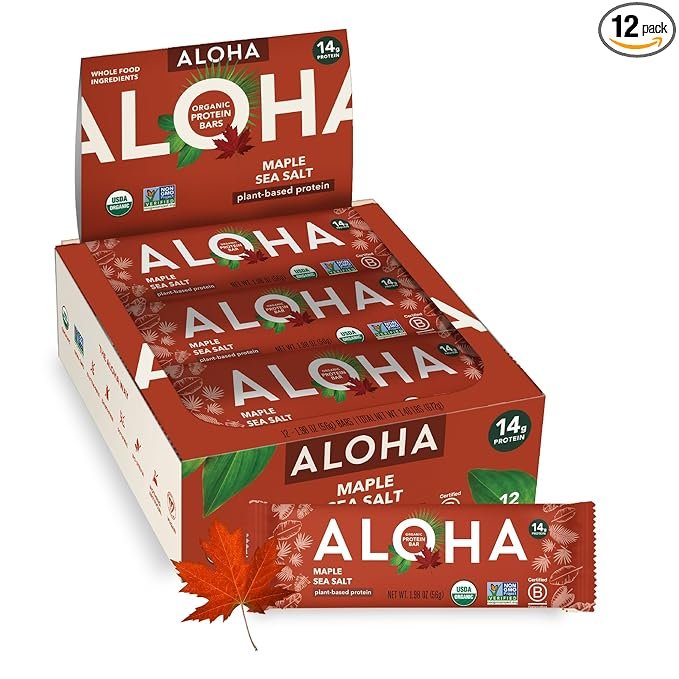 Aloha Maple Sea Salt Protein Bar, 12 Pack