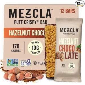 Mezcla Puff Crispy Protein Bars – Hazelnut Chocolate – 12 Pack
