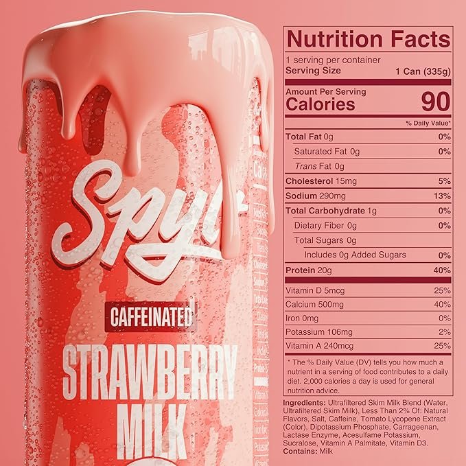 High Protein Strawberry Milk with Caffeine – 12 Pack - Image 5