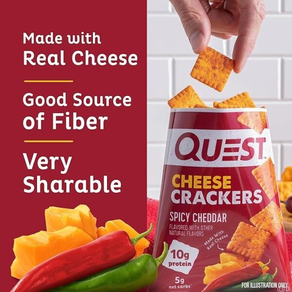 Quest Cheese Crackers Spicy Cheddar – 12 Pack - Image 4