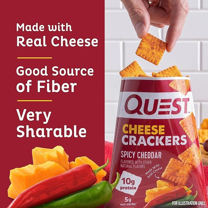 Quest Cheese Crackers Spicy Cheddar – 12 Pack - Image 4