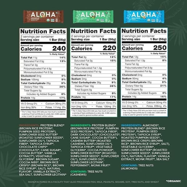ALOHA Organic Protein Bars Variety Pack - Image 3